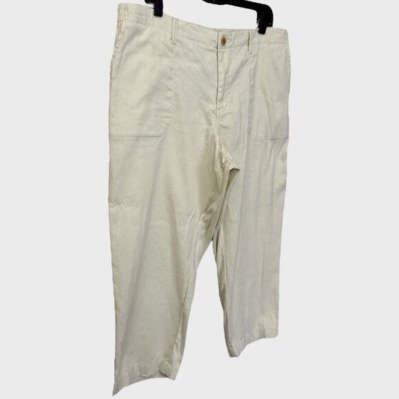 L.L. Bean Comfort Stretch High-Rise Crop Ankle Pants Beige Women's 18 Petite - Picture 3 of 10